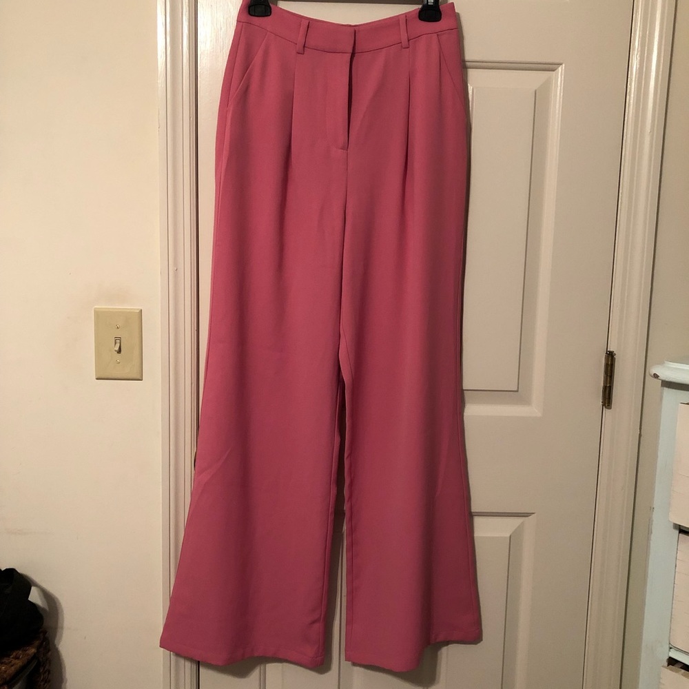 Leith Pink High Waist Flare Pants